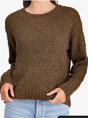 Social Standard by Sanctuary Cara Crew Textured Sweater Olive Green Large